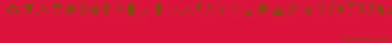 Plants Font – Brown Fonts on Red Background