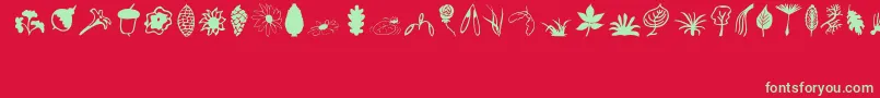 フォントPlants – 赤い背景に緑の文字