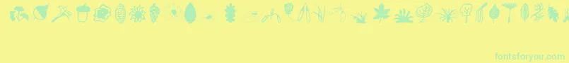Plants Font – Green Fonts on Yellow Background