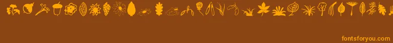Plants Font – Orange Fonts on Brown Background