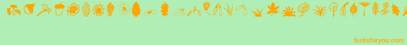 Plants Font – Orange Fonts on Green Background
