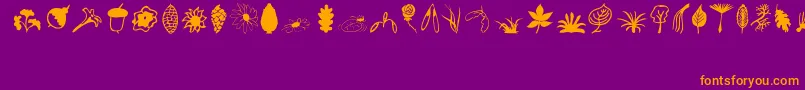 Plants-fontti – oranssit fontit violetilla taustalla