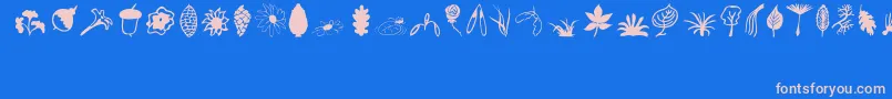 Plants Font – Pink Fonts on Blue Background