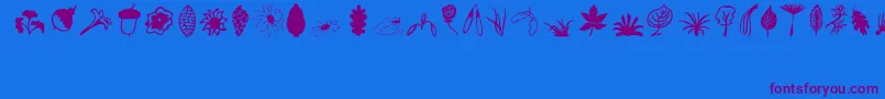 Plants Font – Purple Fonts on Blue Background