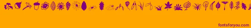 Plants Font – Purple Fonts on Orange Background