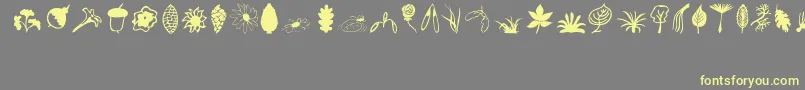 Plants Font – Yellow Fonts on Gray Background