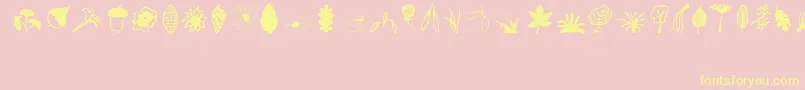Plants Font – Yellow Fonts on Pink Background