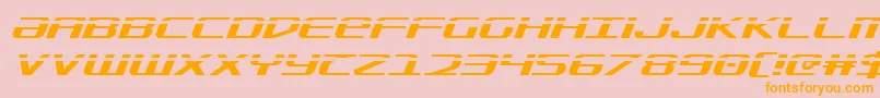 SdfLaserItalic-Schriftart – Orangefarbene Schriften auf rosa Hintergrund