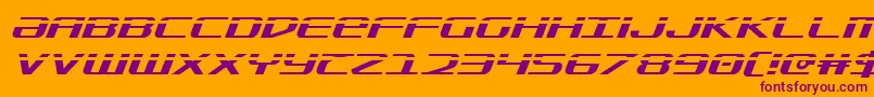 SdfLaserItalic Font – Purple Fonts on Orange Background