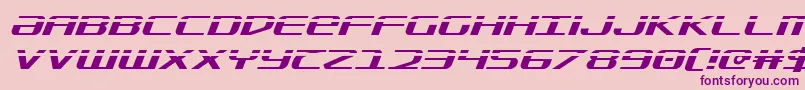 フォントSdfLaserItalic – ピンクの背景に紫のフォント