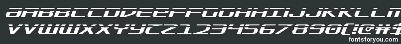 フォントSdfLaserItalic – 黒い背景に白い文字