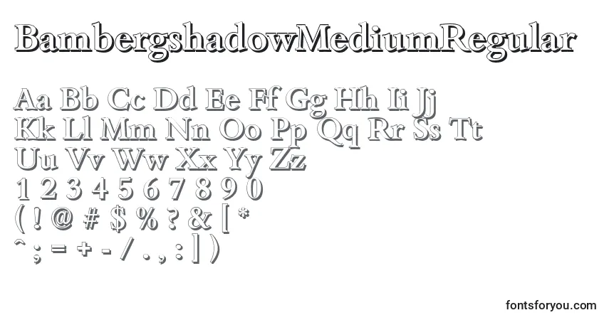 Schriftart BambergshadowMediumRegular – Alphabet, Zahlen, spezielle Symbole
