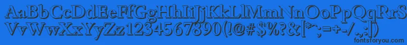 BambergshadowMediumRegular Font – Black Fonts on Blue Background