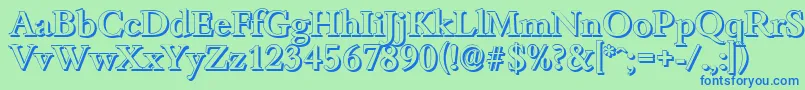 BambergshadowMediumRegular Font – Blue Fonts on Green Background