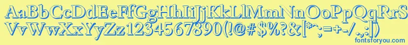 BambergshadowMediumRegular Font – Blue Fonts on Yellow Background