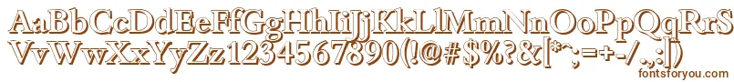 BambergshadowMediumRegular-fontti – ruskeat fontit valkoisella taustalla
