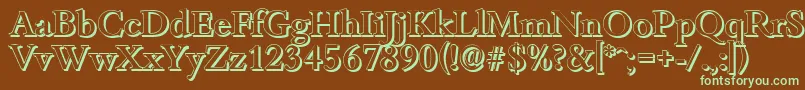 BambergshadowMediumRegular-fontti – vihreät fontit ruskealla taustalla