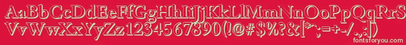 Шрифт BambergshadowMediumRegular – зелёные шрифты на красном фоне