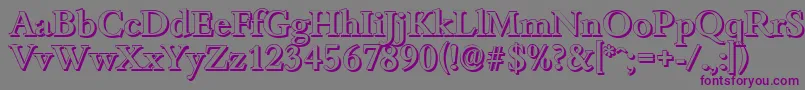 BambergshadowMediumRegular-Schriftart – Violette Schriften auf grauem Hintergrund