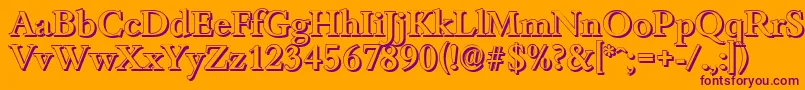 Шрифт BambergshadowMediumRegular – фиолетовые шрифты на оранжевом фоне