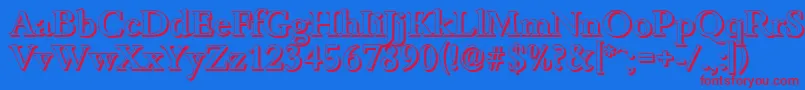 BambergshadowMediumRegular Font – Red Fonts on Blue Background
