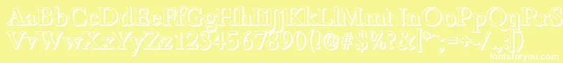 BambergshadowMediumRegular Font – White Fonts on Yellow Background