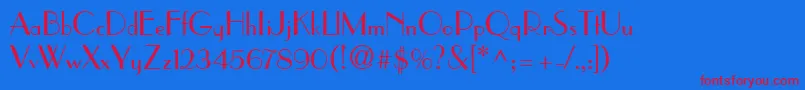 ParisianRegularDb Font – Red Fonts on Blue Background