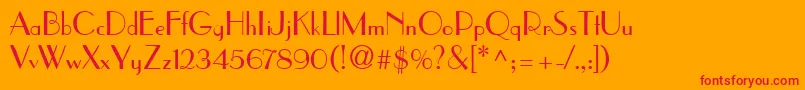 ParisianRegularDb Font – Red Fonts on Orange Background