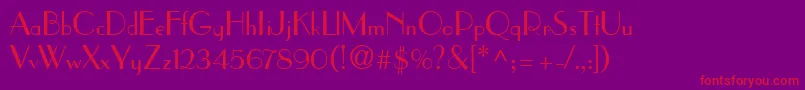 ParisianRegularDb Font – Red Fonts on Purple Background
