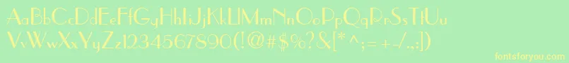 ParisianRegularDb Font – Yellow Fonts on Green Background