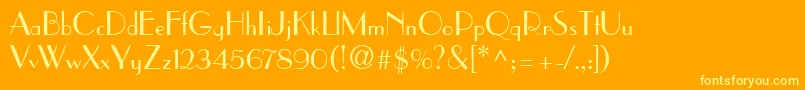 En savoir plus sur la police ParisianRegularDb Police ParisianRegularDb – polices jaunes sur fond orange