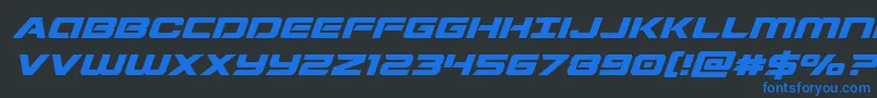 Stardusterexpandital Font – Blue Fonts on Black Background