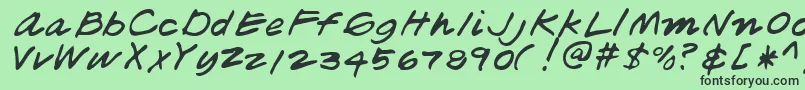 フォントThadRegular – 緑の背景に黒い文字