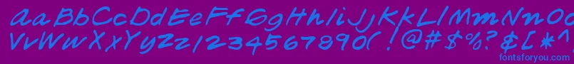 ThadRegular Font – Blue Fonts on Purple Background