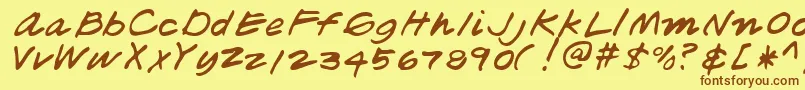 ThadRegular Font – Brown Fonts on Yellow Background