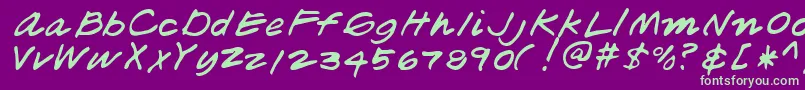 ThadRegular Font – Green Fonts on Purple Background