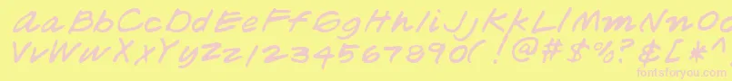 ThadRegular Font – Pink Fonts on Yellow Background