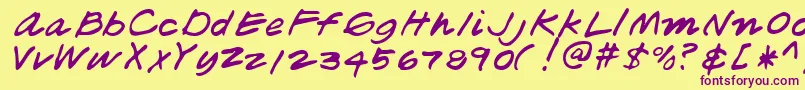 ThadRegular Font – Purple Fonts on Yellow Background