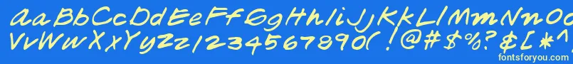 ThadRegular Font – Yellow Fonts on Blue Background