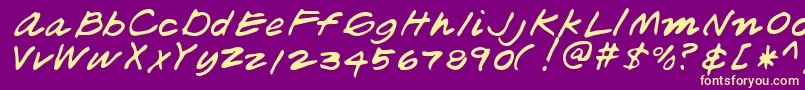 ThadRegular Font – Yellow Fonts on Purple Background