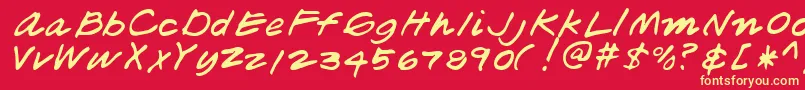 ThadRegular Font – Yellow Fonts on Red Background