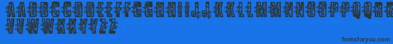 VtksLowrider Font – Black Fonts on Blue Background