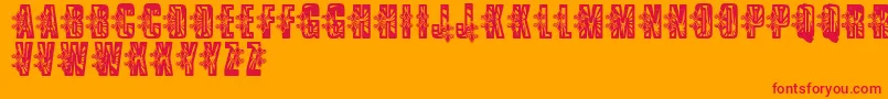 VtksLowrider Font – Red Fonts on Orange Background