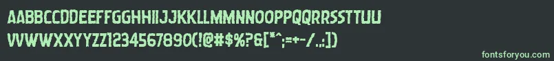 フォントWormcuisinebold – 黒い背景に緑の文字