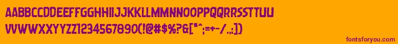 Wormcuisinebold Font – Purple Fonts on Orange Background