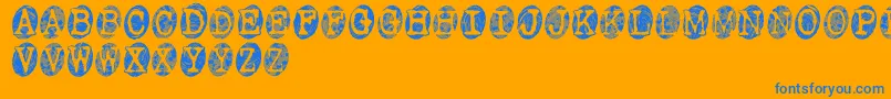 PowderfingerSmudged Font – Blue Fonts on Orange Background