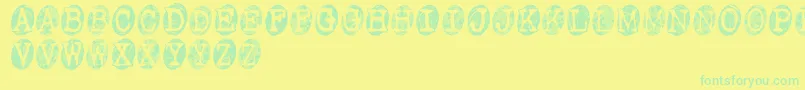 PowderfingerSmudged Font – Green Fonts on Yellow Background