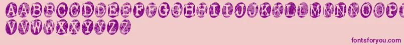 PowderfingerSmudged-Schriftart – Violette Schriften auf rosa Hintergrund