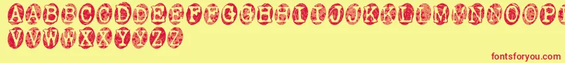 PowderfingerSmudged Font – Red Fonts on Yellow Background