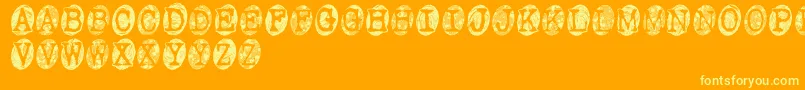 PowderfingerSmudged Font – Yellow Fonts on Orange Background